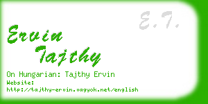 ervin tajthy business card